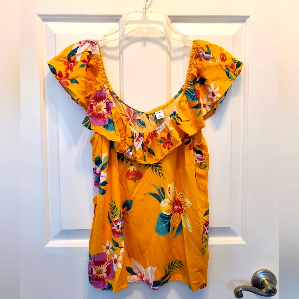 Old Navy Mustard Hawaiian Tank